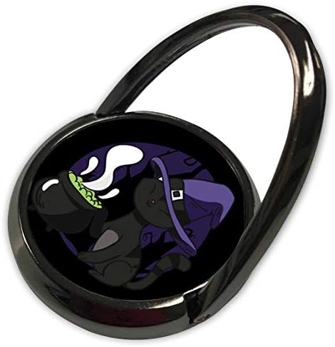 3drose Sven Herkenrath Halloween - Виолетова Ноќта на вештерките со вештерка како црна мачка мачка со мачка со животно - телефонски