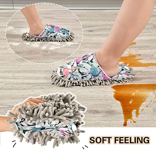 Мекхивер акварел фламингос папучи за чистење на подови за чистење на влечки за жени за влечење на куќи за куќа