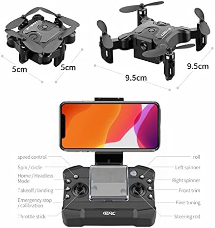 Xiaokeke Mini Drone For Kids Toys Gift, Nano Pocket Stickable RC Quadcopter со 3 батерии, одржување на надморска височина, режим без глава, 3D