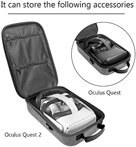 Случај за тешко патување со Hijiao за Oculus Quest 2 & Quest vr gaming glings and Controllers додатоци водоотпорен случај на носење на шока