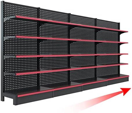 Полици со двострана складирање, полица за супермаркети од 4-5 нивоа, метално полици за полици, штанд за приказ, за ​​организација