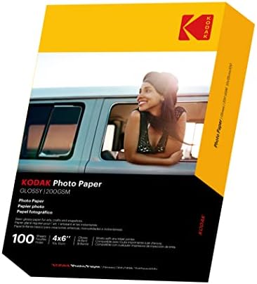Kodak Photo Photoper Gloss 4 x6, 100 брои, 52lb-200g/m2 тежина, дебелина од 6,5 мил