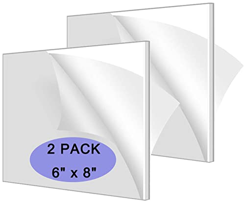 2 пакет 6x8 чист акрилен лист, леано плексиглас, акрилна табла Лингбен голема табла 3мм дебела стаклена плоча со плекси со заштитна хартија