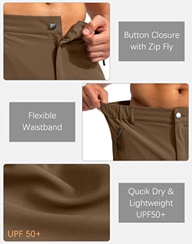 Пудола машки пешачки шорцеви 9 лесни работи на отворено работење за мажи кои патуваат голф -кампување случајно со 5 џебови со патенти