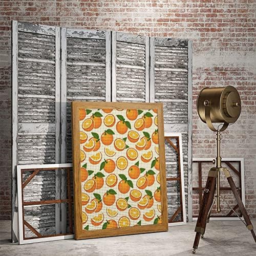 Портокалово овошје со дијамантски дијамантски слики за цртање слики со рамка за занаетчиски занаетчиски занаетчиски занаети за дома