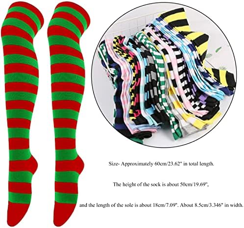 Шеќер најлони 1 пар Божиќ високи долги чорапи жени над чорапи на колена Божиќна костум за забава за затвореници