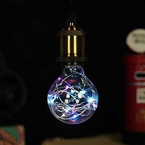 Xianfei G80-4pack Edison Светилки, Led Самовила Сијалица, E27 Едисон Завртка Ноќни Светла, Блиц Ѕвездени Декоративни Бакарна Жица
