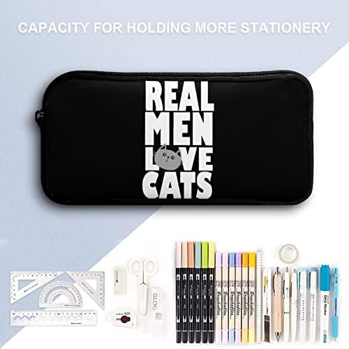 Вистинските мажи сакаат мачки молив, торбичка торба за торбичка симпатична пенкало држач за канцелариски кутии за шминка организатор