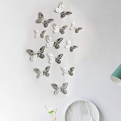 24 Парчиња 3д Налепница За Ѕид Од Пеперутка Вештачка Декорација На Расадник ЗА Пеперутки 3Д Занаети ЗА Ѕидна Уметност Детска Соба Спална Соба