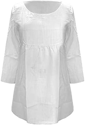 Обични лабави долги ракави блузи врвови за жени секојдневно мода солидна туника врвна лабава вклопување о-врат маичка