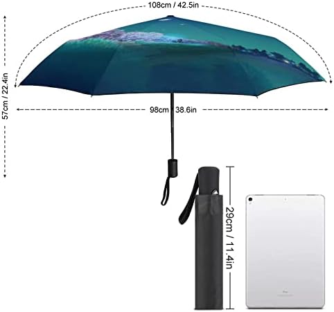 Цреша Цвет Патување Чадор Ветроупорен 3 Пати Автоматски Отворен Затвори Преклопен Чадор За Мажи Жени
