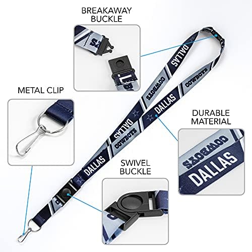 Rico Industries Yale Bulldogs Lanyard NCAA Premium Apcory Blue/Grey со копче за копче и отцепено крај