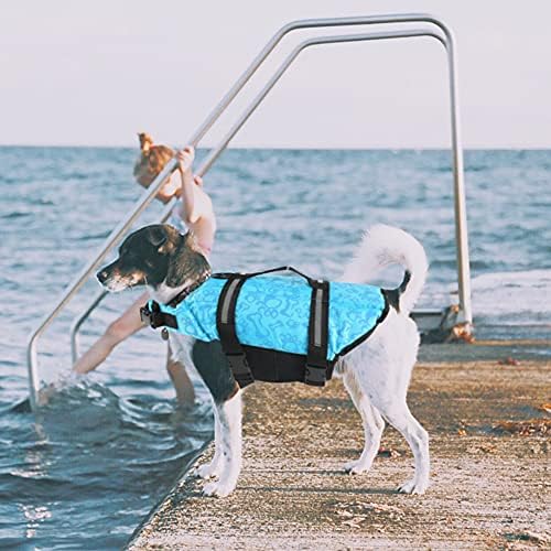 Балилас зачувач на живот на кучиња, прилагодлив елек за флотација на кучиња за пливање, пловење на плажа со висока пловност, животни