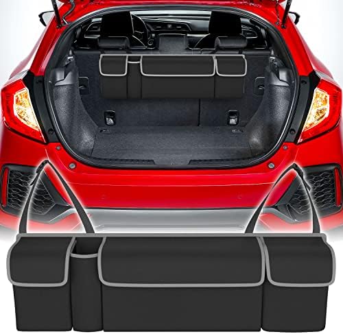 Организатор на багажникот на ЦК Формула - Црна сива трим, лесна должност дополнително складирање со 4 ефикасни прегради за задно/задно седиште,