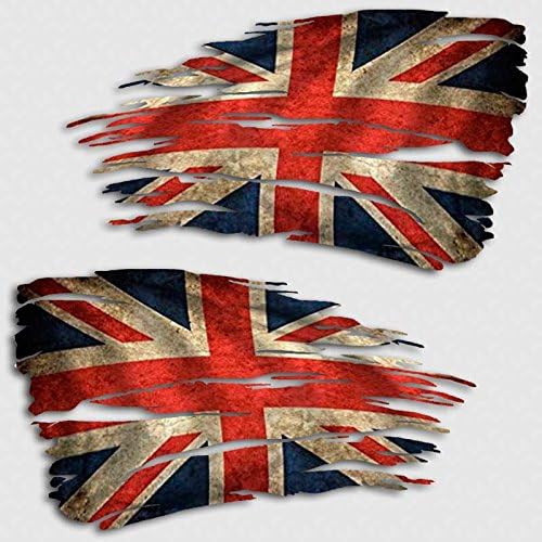 Унија Џек Знаме Искинати Налепница Во Собата Британски Потресени Велика Британија Налепница
