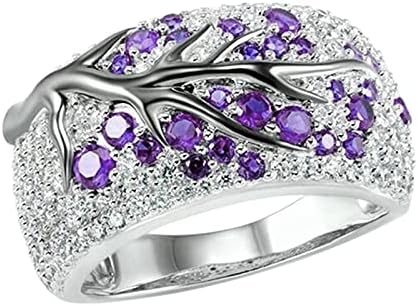 2023 година Нов ринг -лам креативен P дами прстен циркон дијамантски дами свадбена гранка цвет прстени прстен 7 жени жени