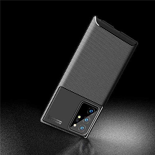 Samsung Galaxy Note 20 тенок тенки јаглеродни влакна дизајнирани анти-гребење и не-лизгање мала тежина мека TPU заштитна кутија за покривање-black