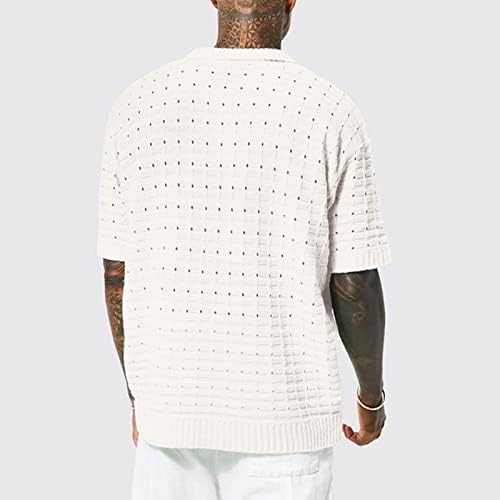 Xxbr машка плетење со кратки ракави со кратки ракави со маичка V вратот со долг памук