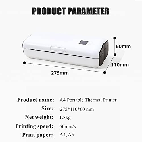 LBEC мини термички печатач, преносен термички печатач A4 4.0 за продавница