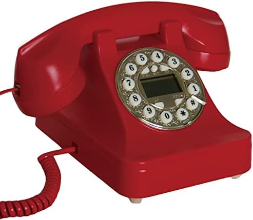 Gayouny Retro Firdline Телефонски хотел Домашна канцеларија Ретро Европски ретро фиксен телефон црно црвено бело повикувач на екранот