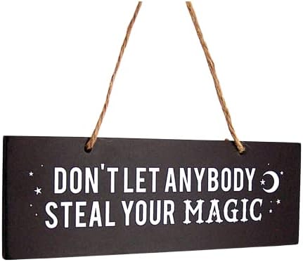 Не дозволувајте никој да ви го украде магичниот знак, виси декорација на Ноќта на вештерките, знак на wallид, долга 8 инчи