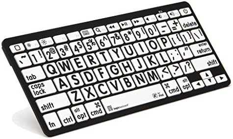 Logickeyboard XL Печати Американска англиска Bluetooth Mini тастатура, црна на бела LKBU-LPBW-BTON-US