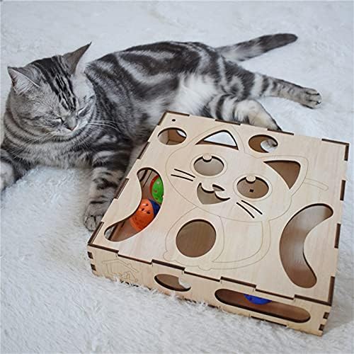 N / B Interactive Cat Toys ， кутија за хранење миленичиња ， поле за загатки за игри со мачки ， цврста и стабилна, лесна за инсталирање, забава