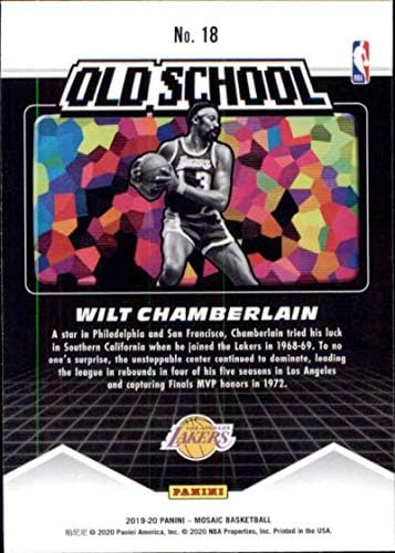 2019-20 Панини мозаик старо училиште 18 Вилт Чемберлен Лос Анџелес Лејкерс НБА кошаркарска трговска картичка