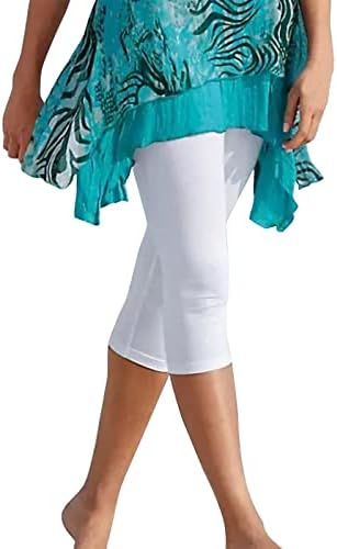 Летни хеланки на капри за жени цврсти џемпери, широко обликувајќи слаби панталони џогер лабава вградени дами вежба јога пантоло