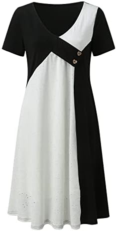 Gdjgta Black Hollow v Neck Fasure for Women Kniated краток ракав плус фустани со големина лето Sundress 2023 нови
