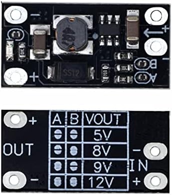 NHOSS 5PCS Мулти-функција Mini Boost Module Step Up Board 5V/8V/9V/12V 1.5A LED индикатор DIY електронски напонски модул