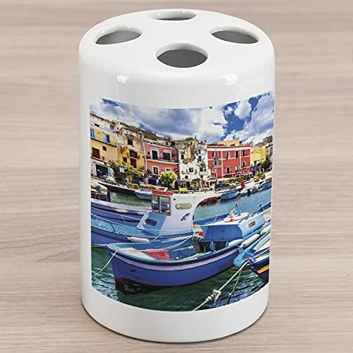 Амбесон Италија држач за четкичка за заби, шарен остров Процида со риболов чамци лето за туризам туризам одмор на одмор, декоративна разноврсна
