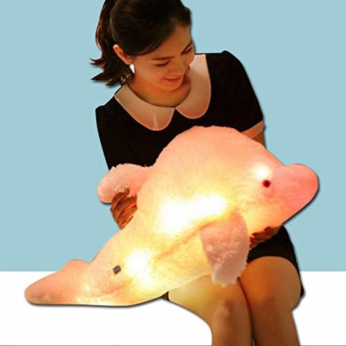 Индуктивната кадифен играчка на Blmiede Dolphin се осветлува за да ве придружува да спиете со перница кукла на креветот симпатично дете кукла и