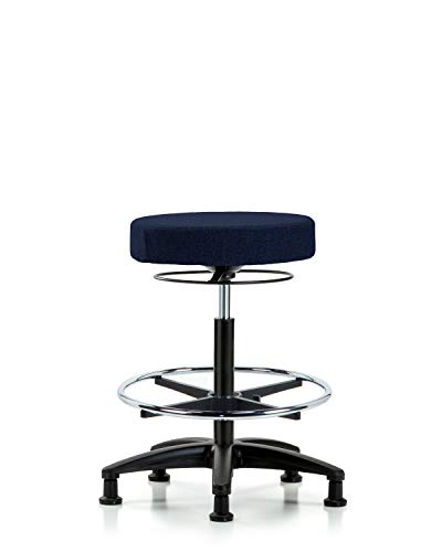 Labtech Седење LT41982 Столче со висока клупа, ткаенина, најлонска база - хром прстен за нозе, лизгање, бургундски