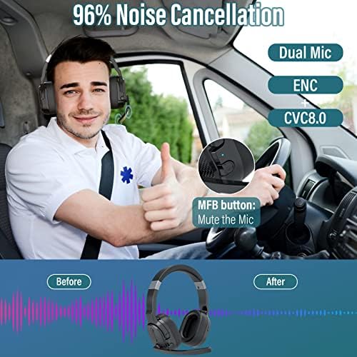 Монодеал Камионџија Bluetooth Слушалки, Bluetooth Слушалки Со Микрофон Бучава Откажување Двојна Микрофон &засилувач; Копче