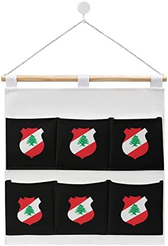 Грб На Либан Ѕид Плакарот Виси Торба За Складирање 6 Џебови Лен Памук Над Вратата Организатор Торбички За Спална Соба Бања