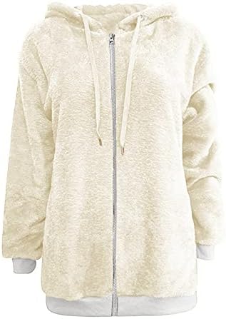 Фази руно Outwear omeенски зимски јакна тенок моден кардиган топол трендовски палто качулка јакна јакна со џеб