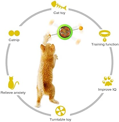 Interactive Interactive Cat Catnip топка, играчки миленичиња играчки, интерактивна играчка со мачки, со вртечки топки ветерници
