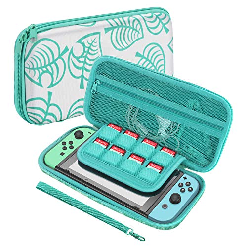 TNP Travel Case for Nintendo Switch New Horizon Horizon Animal Leaf Crossing Protable Carry Carry Hard Shell Eva Material Touch Travel Deluxe