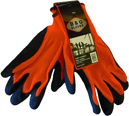 B&G Latex натопи со портокалова ракавици со висока видливост - големи