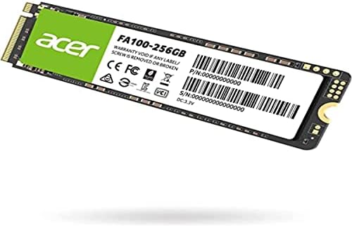 Acer FA100 256GB SSD-M. 2 2280 PCIe Gen3 x 4 NVMe Интерфејс, 8 Gb/s, 3d Nand Внатрешна Цврста Состојба Хард Диск до 1950 MB/s