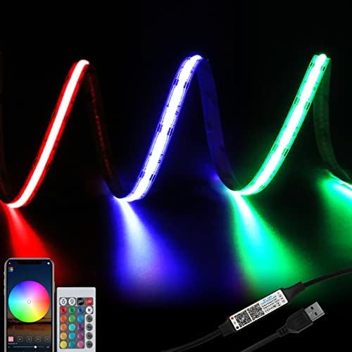 USB RGB LED LED ленти светла 4.92ft, 5V боја што се менува во боја, светло, паметни лесни ленти Контрола на апликација Синхронизација LED светлосна лента, предводена лента со по?