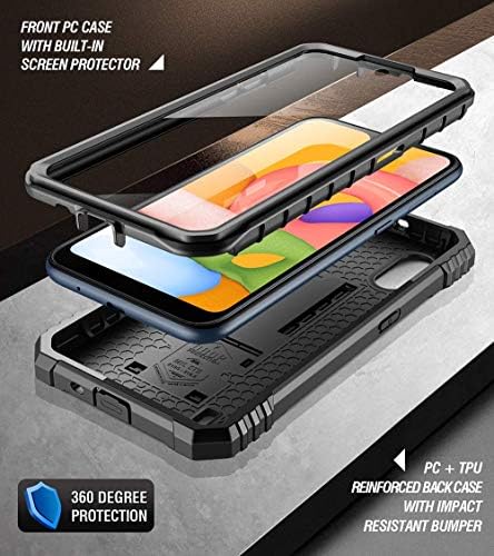 Поетска револуција дизајнирана за случајот Samsung Galaxy A01 [Само вклопувајте во нас верзија: Verizon, AT&T, Metropcs], солидно тело солидна заштитна обвивка со Kickstand, заштитник на в