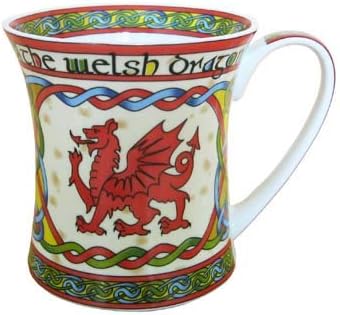 Кралската Тара Постави Велшкиот Црвениот Змеј Чаша, Велшкиот Нарцис кригла &засилувач; Велшкиот Пијалак Чај