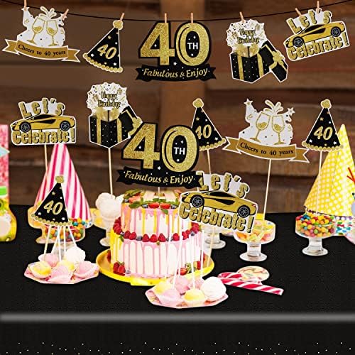 Џким 40-Ти Роденден Декорации Мажи-Среќен 40 Годишниот Партија Украси Материјали Со Постер, Позадина, Чаршав, Централни Парчиња