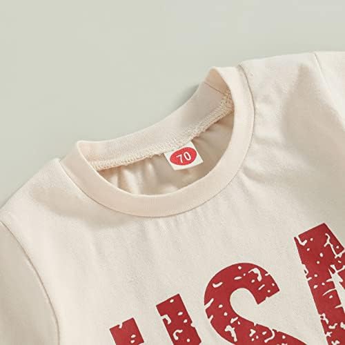 Hnuanlui 4 -ти јули бебе момче облека облека САД печати кратки ракави маица искинати тексас шорцеви сестра брат брат што одговара на облеките