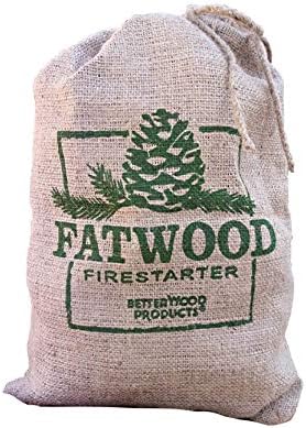 Betterwood Fatwood 10lb Firestarter Burlap Торба За Камперски Оган, СКАРА или Шпорет На Пелети; Нетоксични и Отпорни На Вода; Безбедно