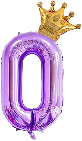 40 инчи Виолетова Број 6 Круна Балони Во собата, Роденден Балони За Жени и Девојки, Свадба Годишнината Прослава Декоративни Балони.