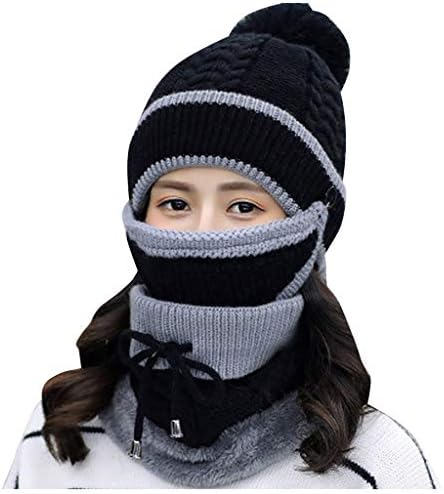 Постави плетена шамија за скијање капа, плетена капа, возрасен велосипедизам топло ветерно безбол мода зимска топла шалки за шал