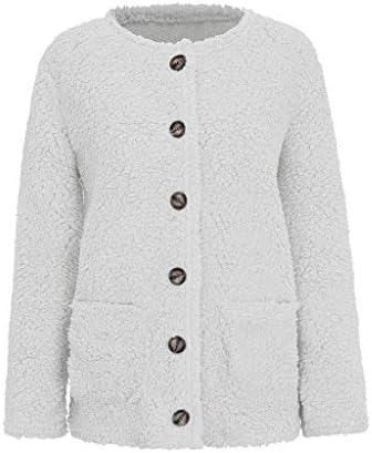 Жени обични плус големина модни јакни за жени облека кадифен џемпер џебови копчиња за надворешна облека дами кардиган палто